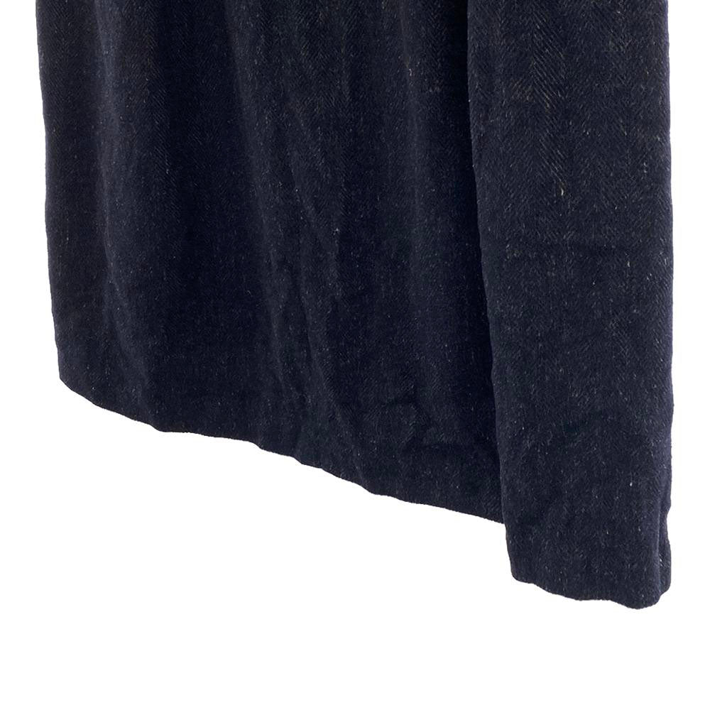 未使用 ミズイロインド 日本製 ウールブレンド ヘリンボーン柄 ロングスカート ネイビー系 mizuiro ind レディース