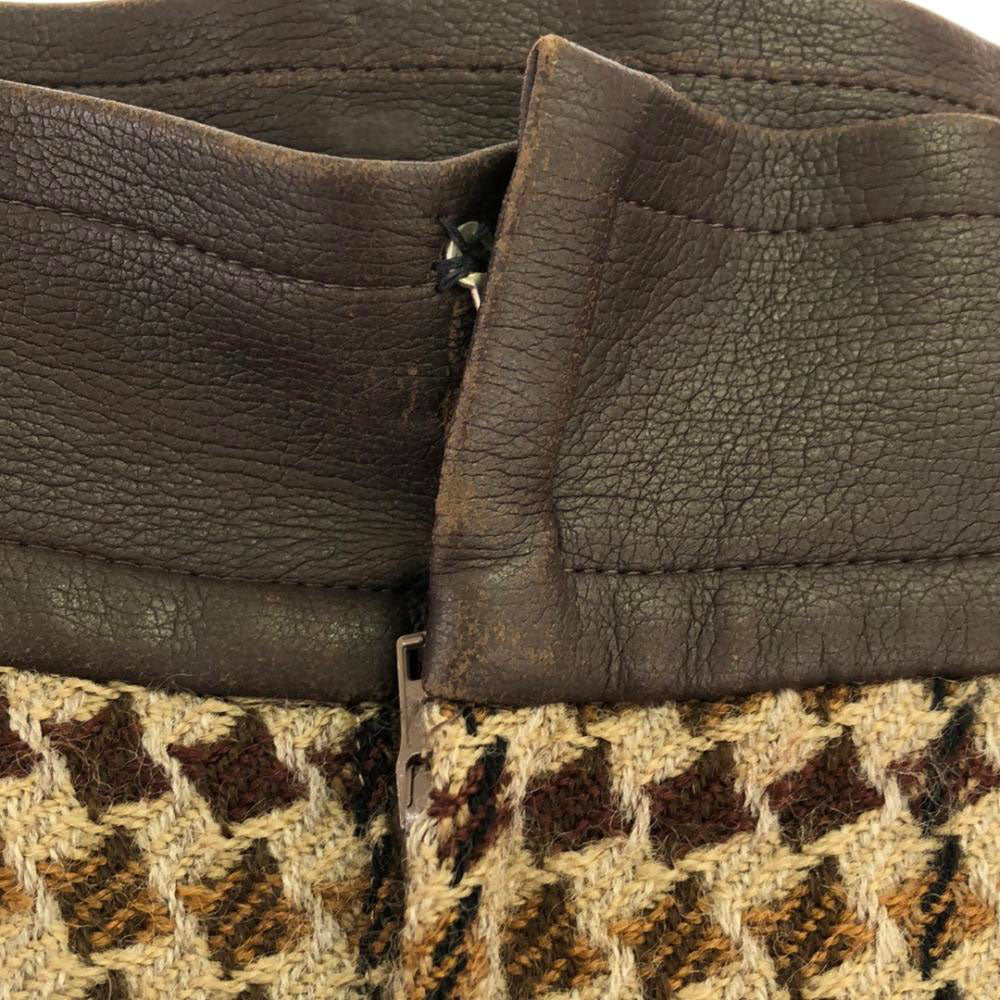 Christian Dior SPORTS クリスチャンディオールスポーツ ウール 総柄 ミディ丈 タイトスカート ベージュ系 バックジップ レディース