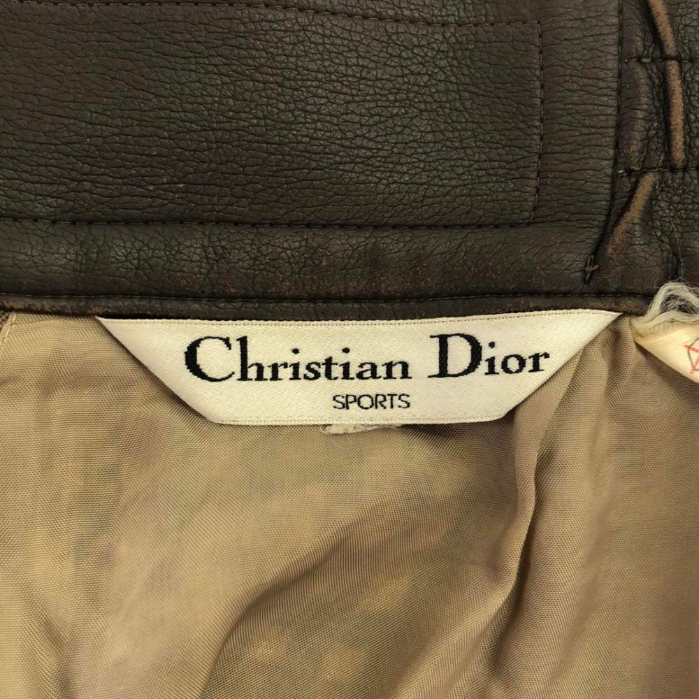 Christian Dior SPORTS クリスチャンディオールスポーツ ウール 総柄 ミディ丈 タイトスカート ベージュ系 バックジップ レディース