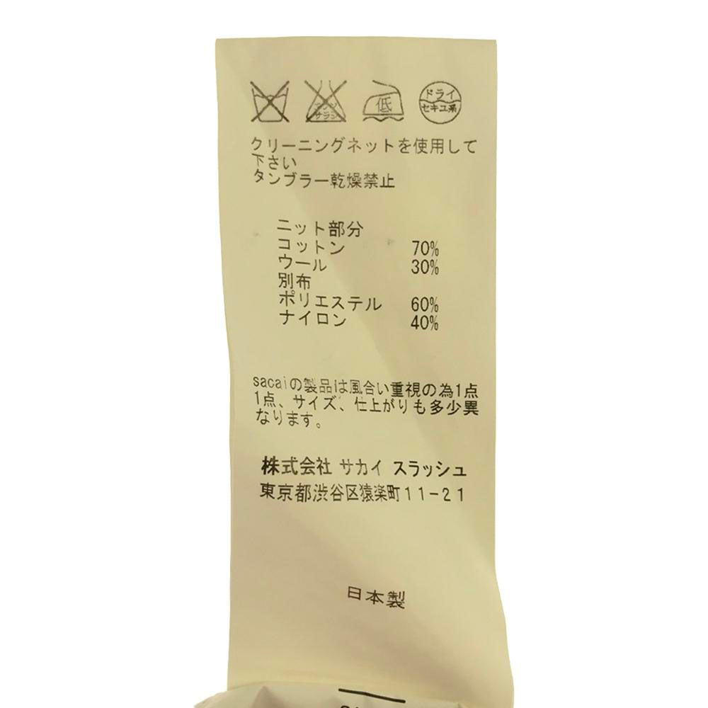 Sacai サカイ 日本製 13-01789 長袖 フェイクレイヤード Vネック セーター 2 ライトグレー ニット レディース