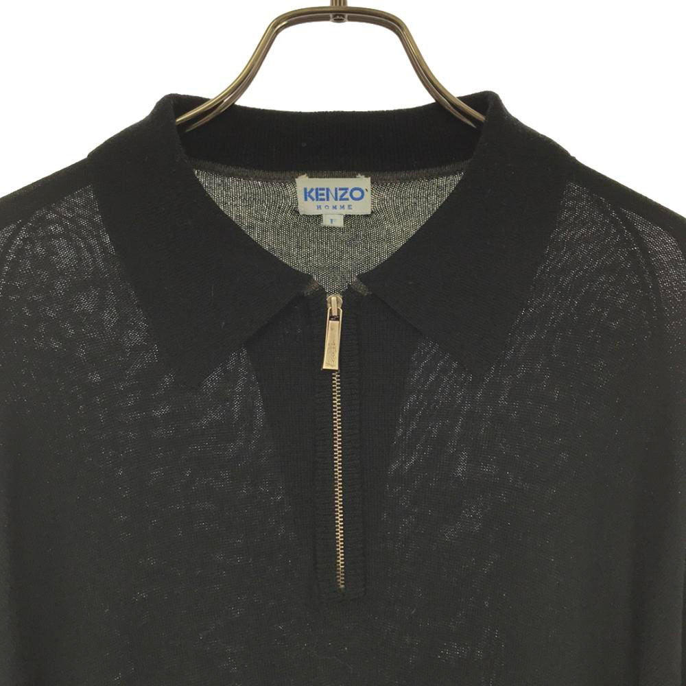 KENZO HOMME ケンゾーオム 90s オールド 長袖 ハーフジップ セーター F ブラック ニット メンズ