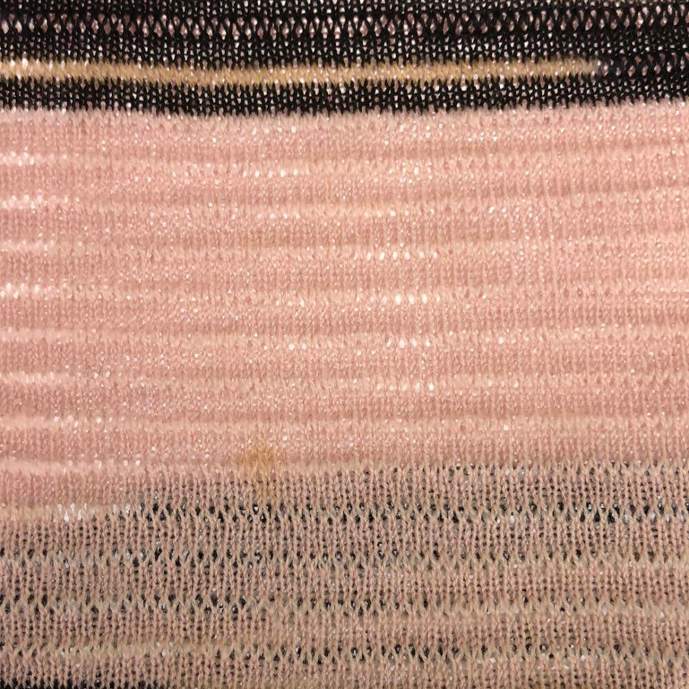 Missoni ミッソーニ イタリア製 ウールブレンド ボーダー柄 長袖 セーター 42 ベージュ系 ニット レディース