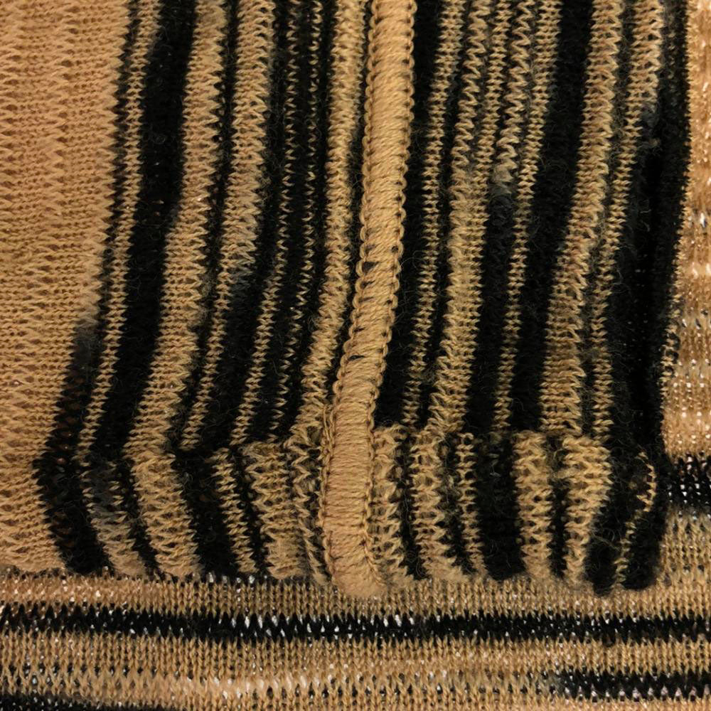 Missoni ミッソーニ イタリア製 ウールブレンド ボーダー柄 長袖 セーター 42 ベージュ系 ニット レディース
