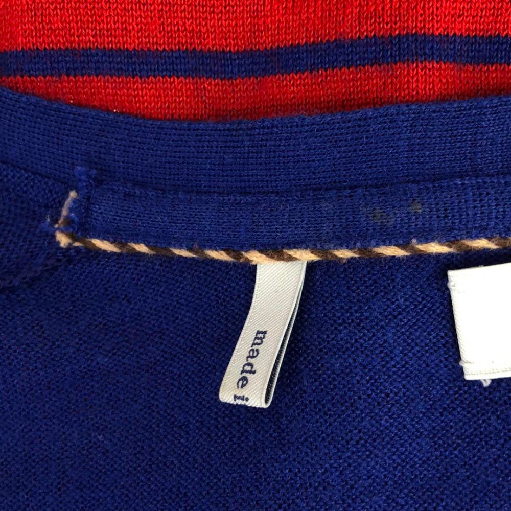 nonnative ノンネイティブ 日本製 ボーダー柄 長袖 ニットカーディガン 1 レッド×ブルー セーター メンズ