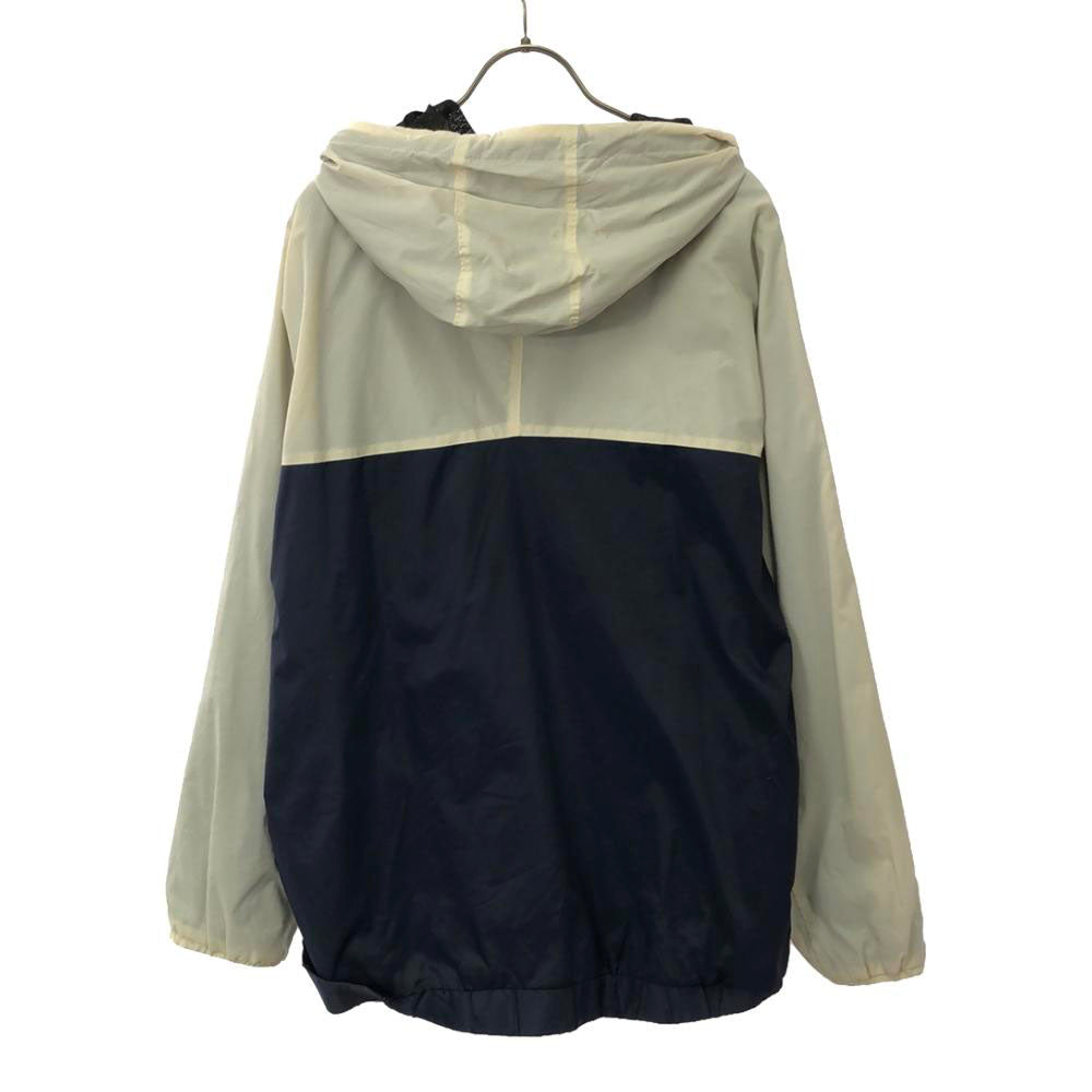 HUF ハフ ナイロンジャケット L ネイビー×オフホワイト リップストップ 裏メッシュ メンズ