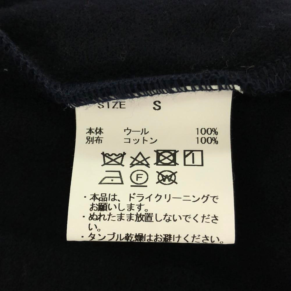 KUON クオン ウール 長袖 ハイネック カットソー S ブラック ショルダーパッチ プルオーバー メンズ