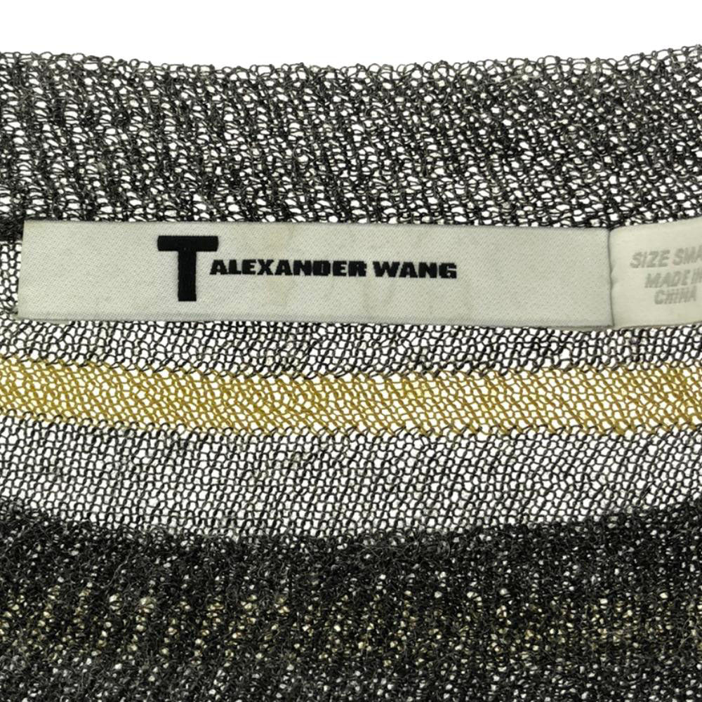 Alexander Wang アレキサンダーワン ボーダー 長袖 ニット S グレー×イエロー セーター レディース