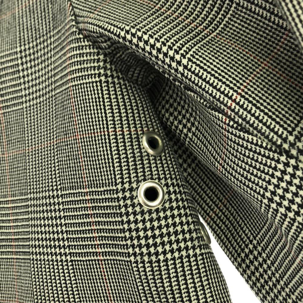 Mackintosh マッキントッシュ ウール チェック柄 ステンカラーコート 34 グレー系 ウエストベルト 裏地付き 比翼仕立て サイドベンツ メンズ