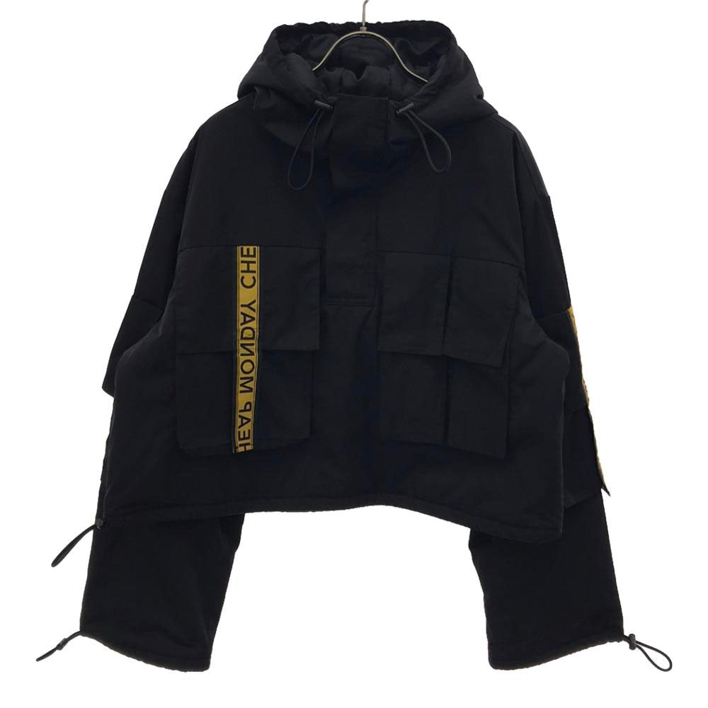 CHEAP MONDAY チープマンデー ロゴタグ ハーフジップ 中綿ジャケット M ブラック パーカー プルオーバー レディース