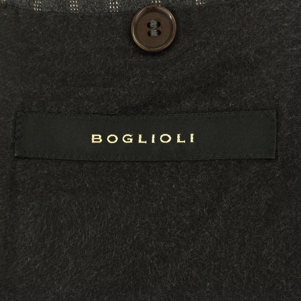 BOGLIOLI ボリオリ イタリア製 ウール100% ストライプ スーツ 上下 セットアップ 46 グレー系 ダブル仕上げ メンズ