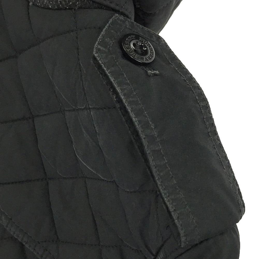 バーバリー ヘリンボーン キルティング トレンチコート 14Y ブラック BURBERRY キッズ