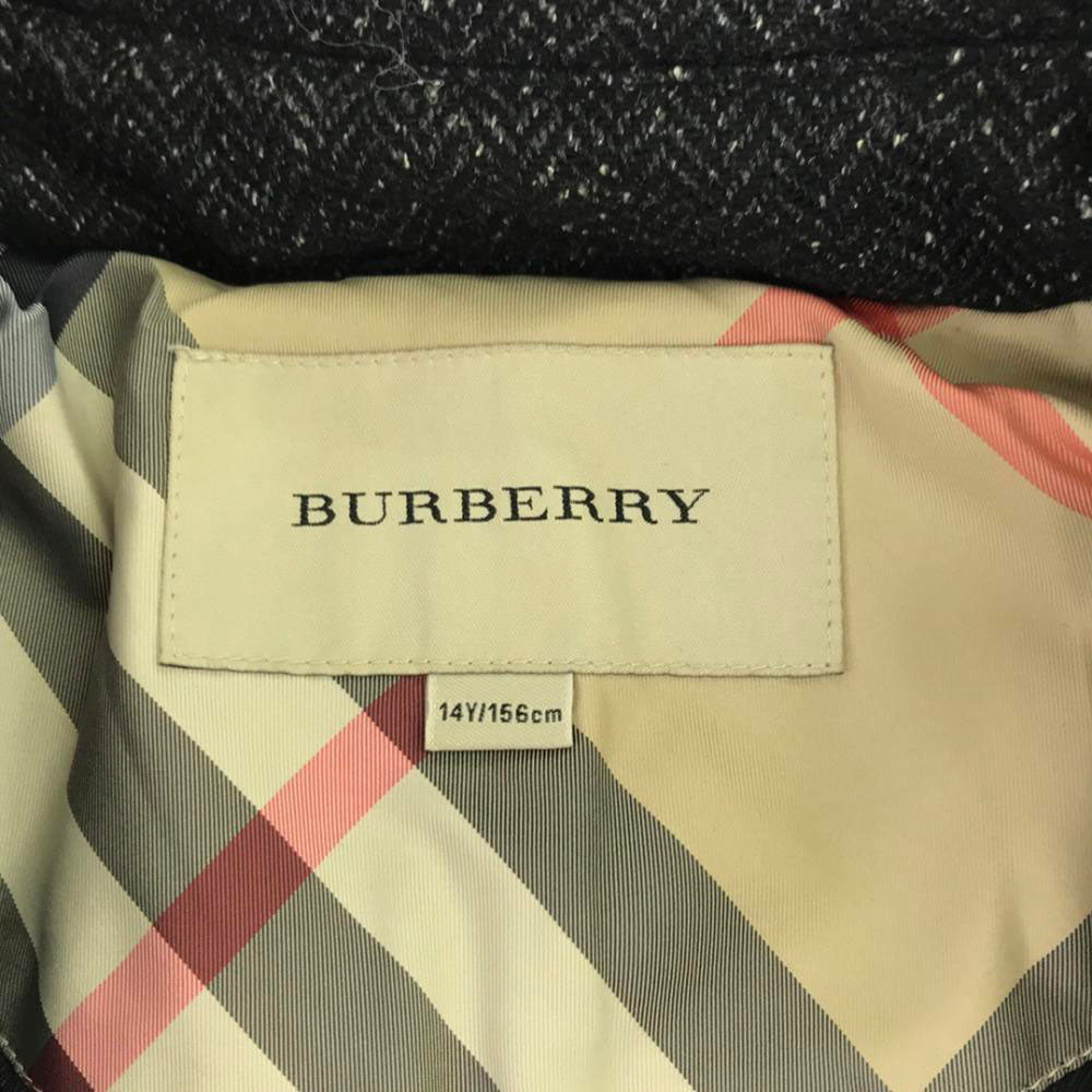 バーバリー ヘリンボーン キルティング トレンチコート 14Y ブラック BURBERRY キッズ