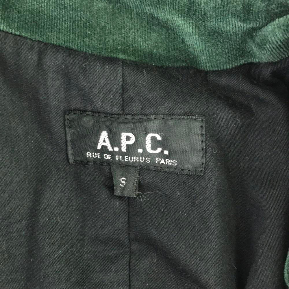 A.P.C. アーペーセー オールド ルーマニア製 ベロア トレンチコート S グリーン レディース