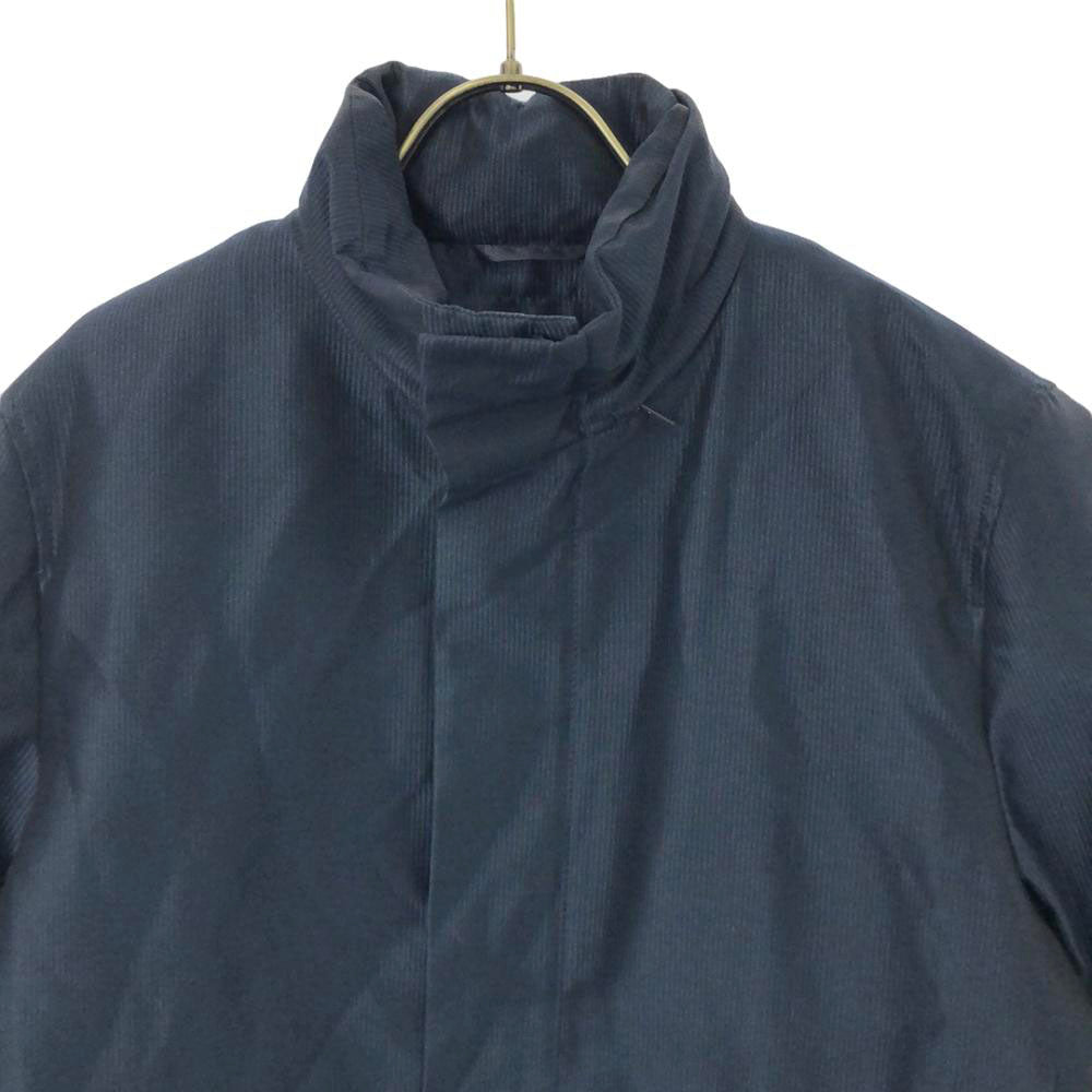 Calvin klein カルバンクライン ストライプ スタンドカラー コート 34 ネイビー ライナー付き メンズ