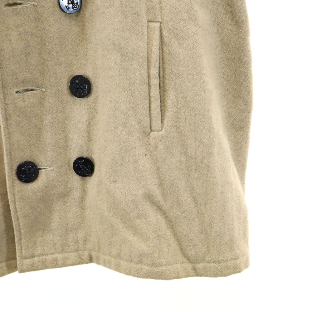melton メルトン 70s USA製 ヴィンテージ ウール ピーコート L ベージュ 裏キルティング レディース
