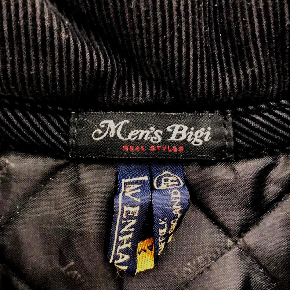 MEN'S BIGI メンズビギ イギリス製 ラベンハム コラボ キルティングジャケット 3 ブラック コーデュロイ襟 LAVENHAM メンズ