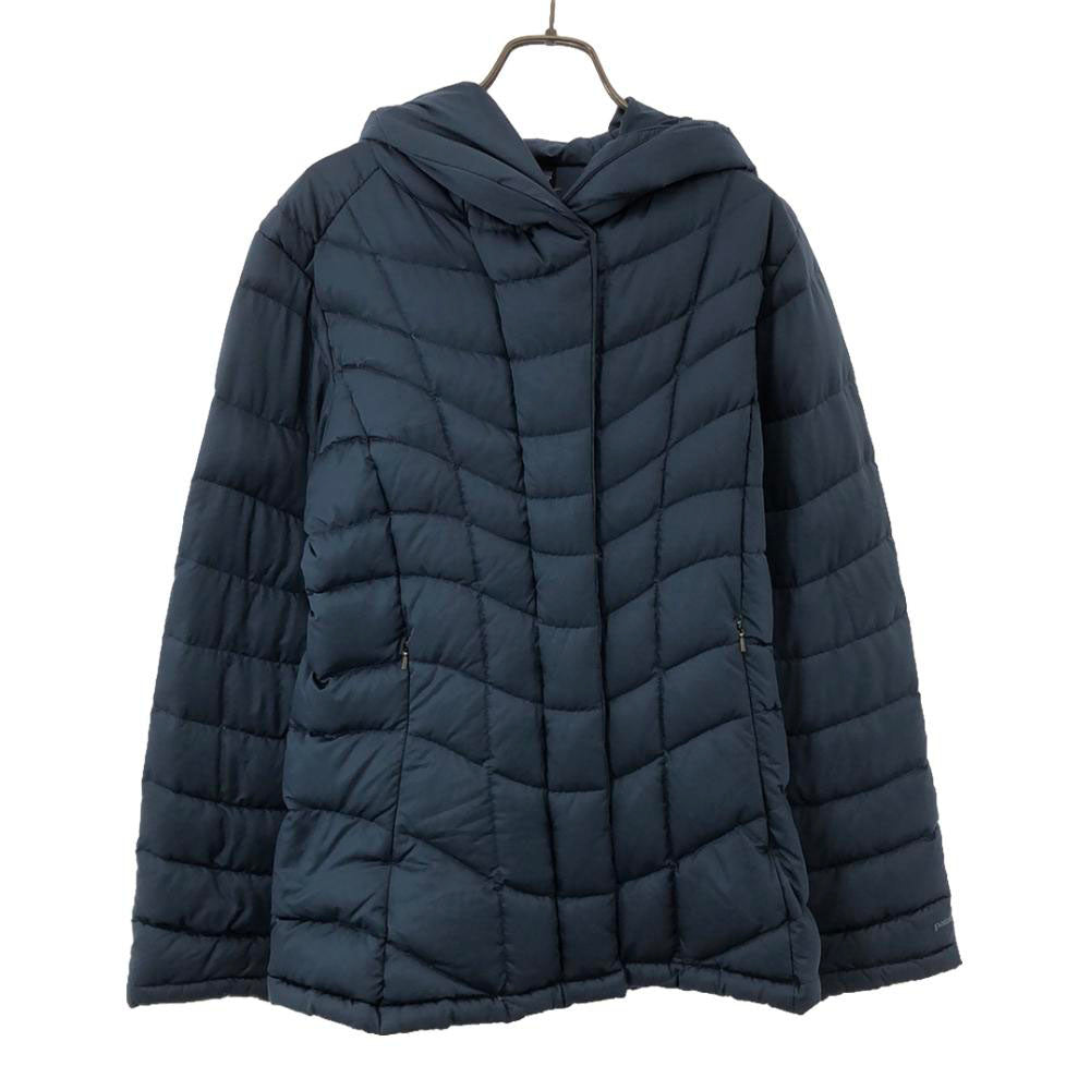 パタゴニア 29600FA11 ロゴ刺繍 フード ダウンジャケット S ブルー patagonia ダブルジップ パーカー アウトドア レディース