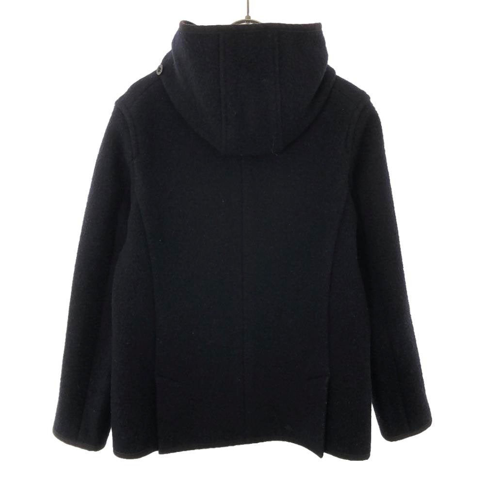 Danton ダントン 日本製 ロゴワッペン フード ウールジャケット 36 ネイビー ウールモッサ シングルコート くるみボタン メンズ