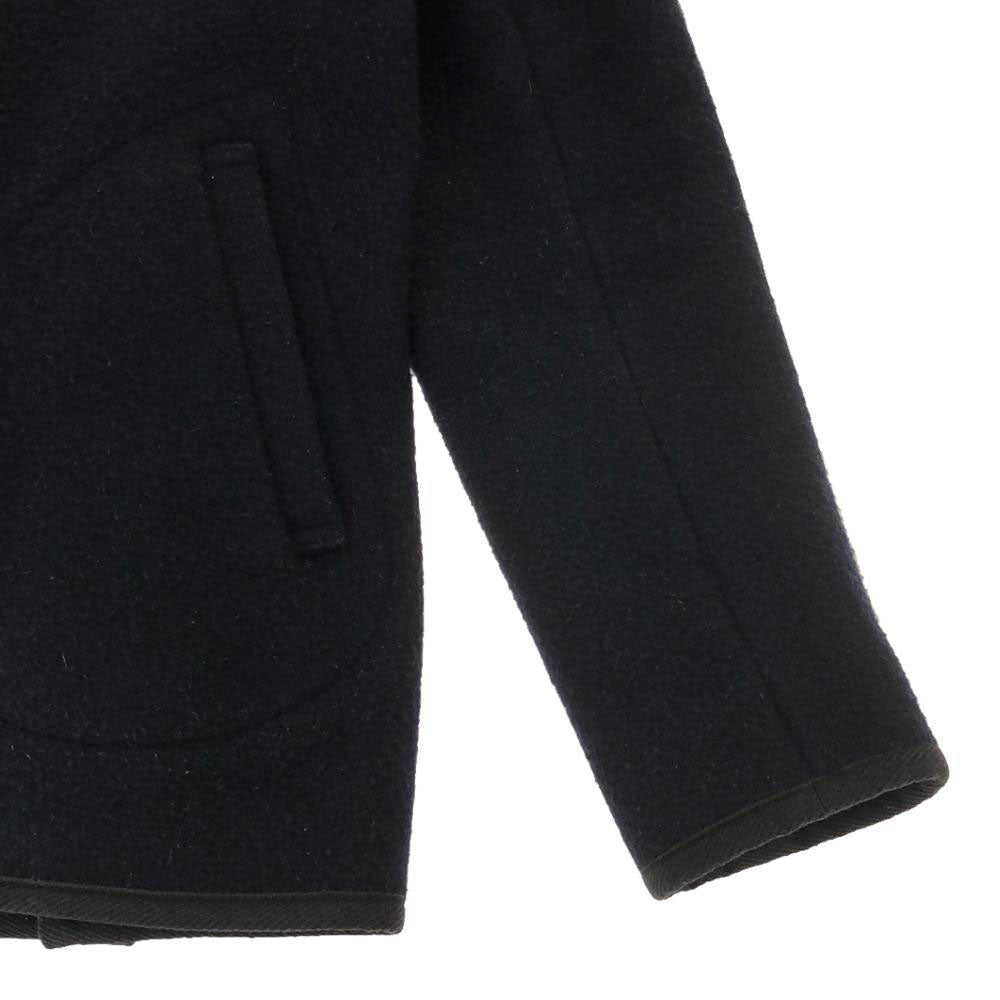 Danton ダントン 日本製 ロゴワッペン フード ウールジャケット 36 ネイビー ウールモッサ シングルコート くるみボタン メンズ