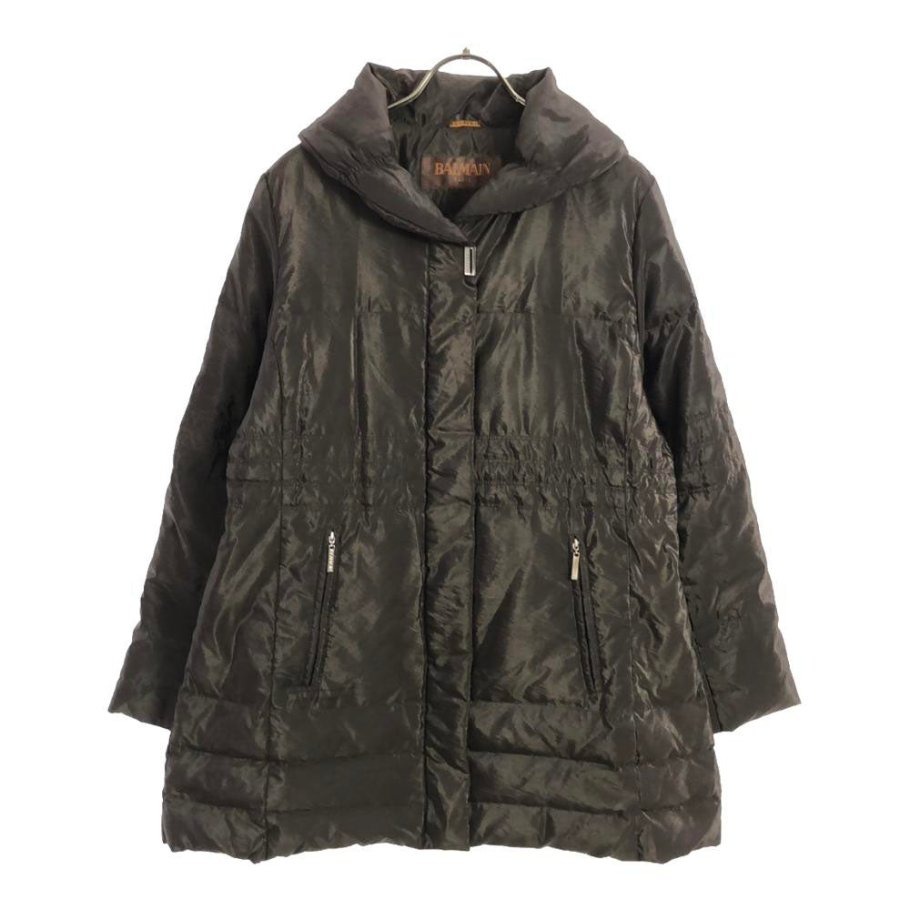 BALMAIN バルマン ショールカラー ダウンコート M ブラウン レディース