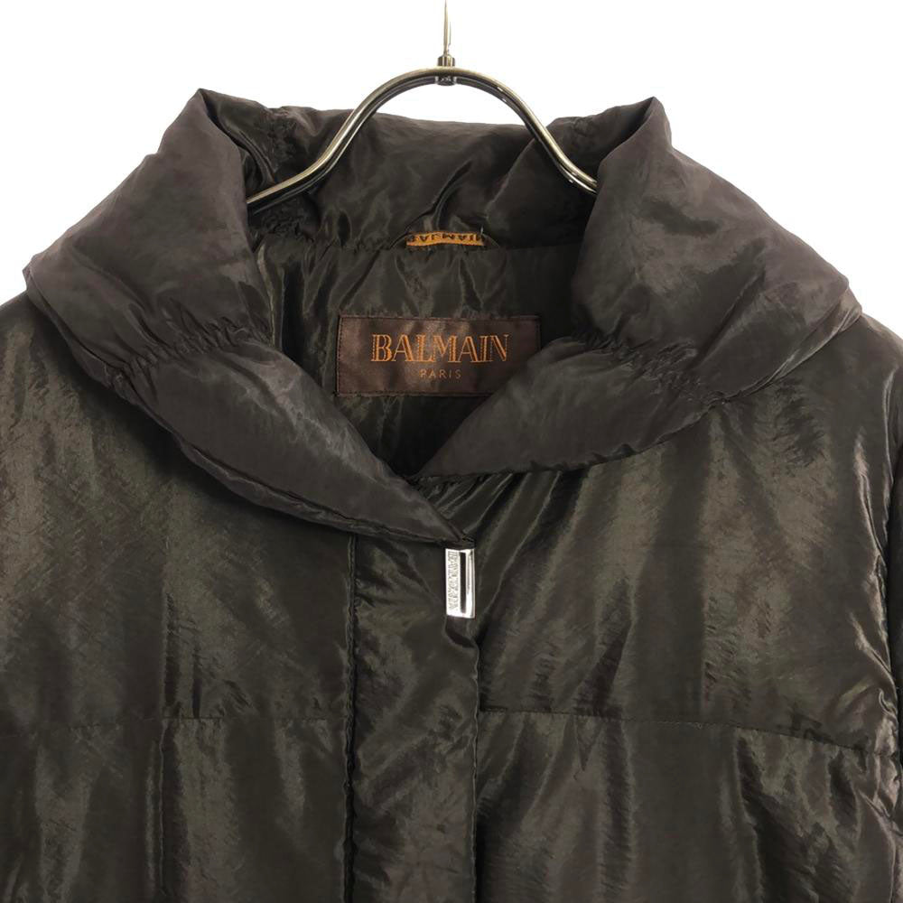 BALMAIN バルマン ショールカラー ダウンコート M ブラウン レディース
