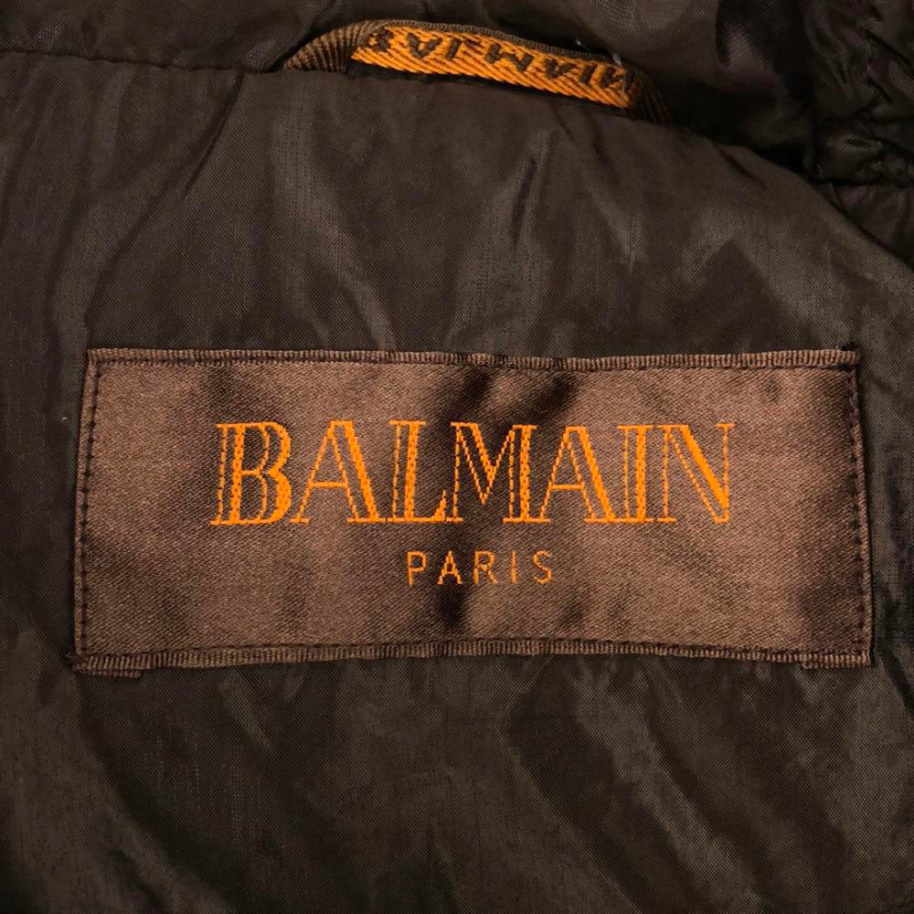 BALMAIN バルマン ショールカラー ダウンコート M ブラウン レディース