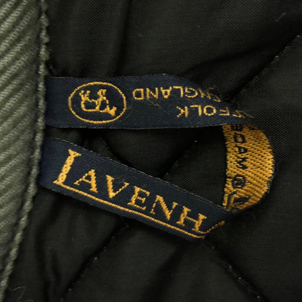 LAVENHAM ラベンハム イギリス製 ウール ヘリンボーン柄 キルティングジャケット 36 グレージュ レディース