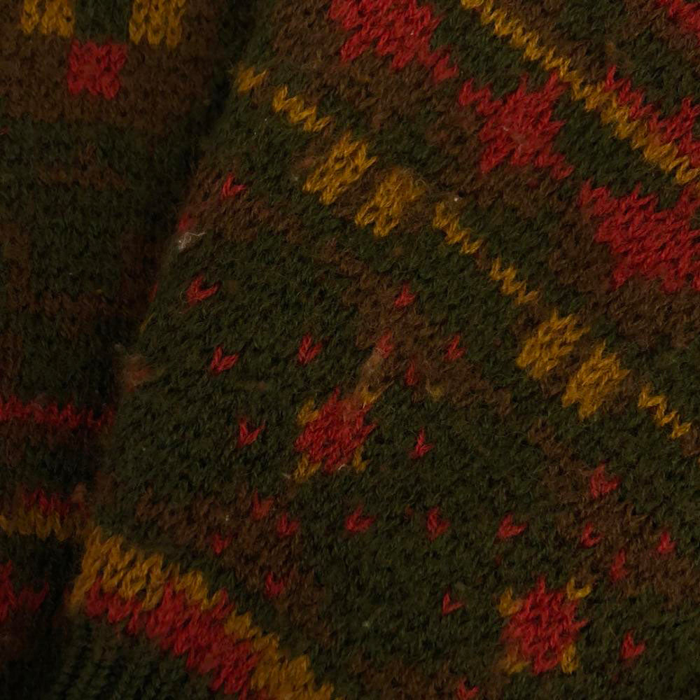 ランバン スタジオ 90s ウール オールド 総柄 長袖 ニット 48 カーキ系 セーター メンズ