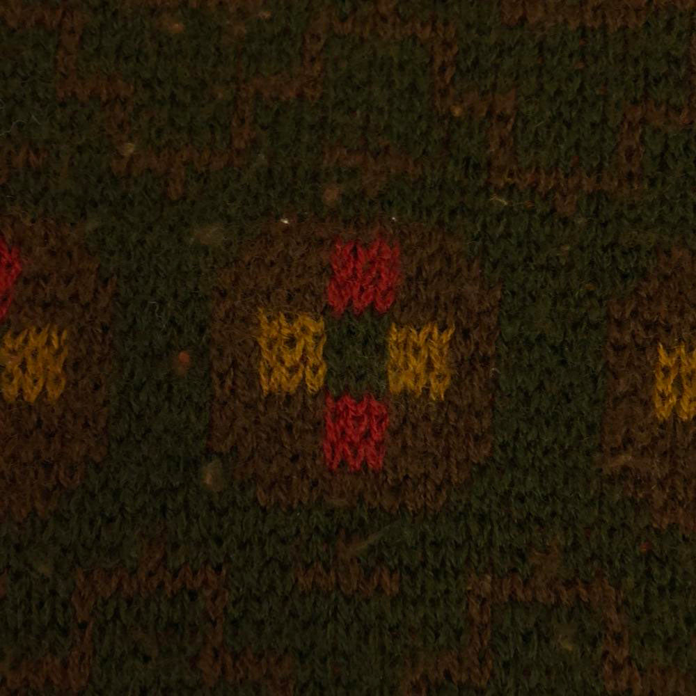 ランバン スタジオ 90s ウール オールド 総柄 長袖 ニット 48 カーキ系 セーター メンズ