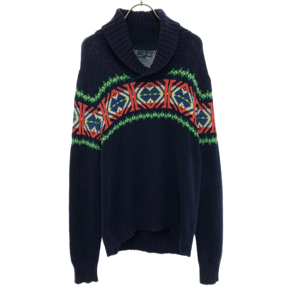 Polo by Ralph Lauren ポロバイラルフローレン 総柄 長袖 セーター S ネイビー系 ニット メンズ