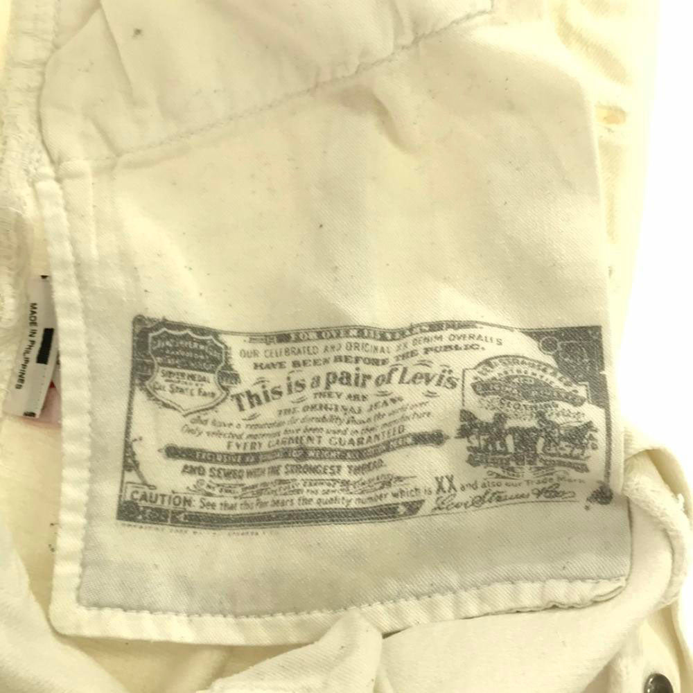リーバイス 501 ロゴワッペン ホワイト デニムパンツ w28 ホワイト Levi's 赤タブ ボタンフライ ジーンズ メンズ
