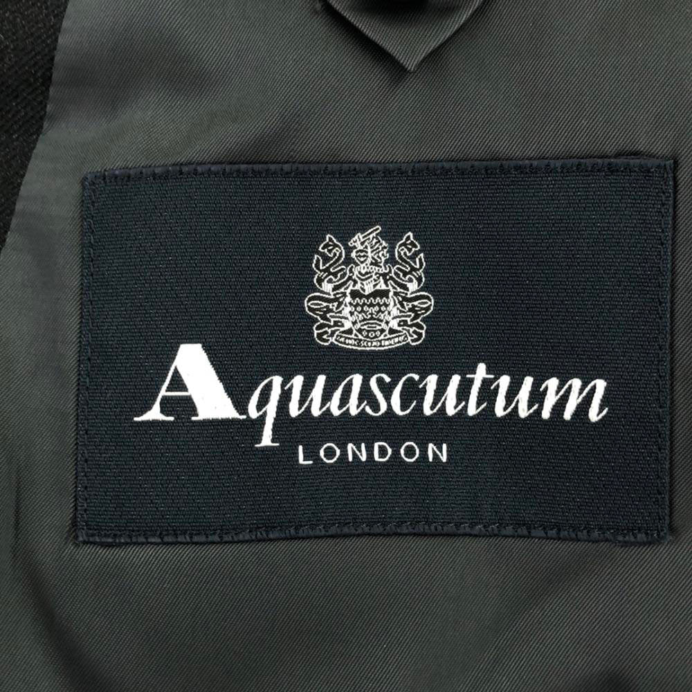 Aquascutum アクアスキュータム 日本製 ウール100% スーツ 上下 セットアップ 92A5 チャコールグレー メンズ