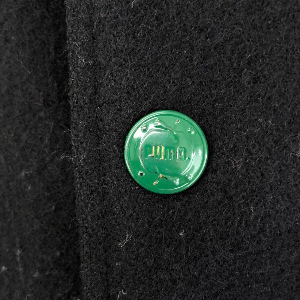 PUMA プーマ 90s オールド ヒットユニオン ロゴ刺繍 ウールブレンド スタジャン 150 ブラック×グリーン バック刺繍 キッズ