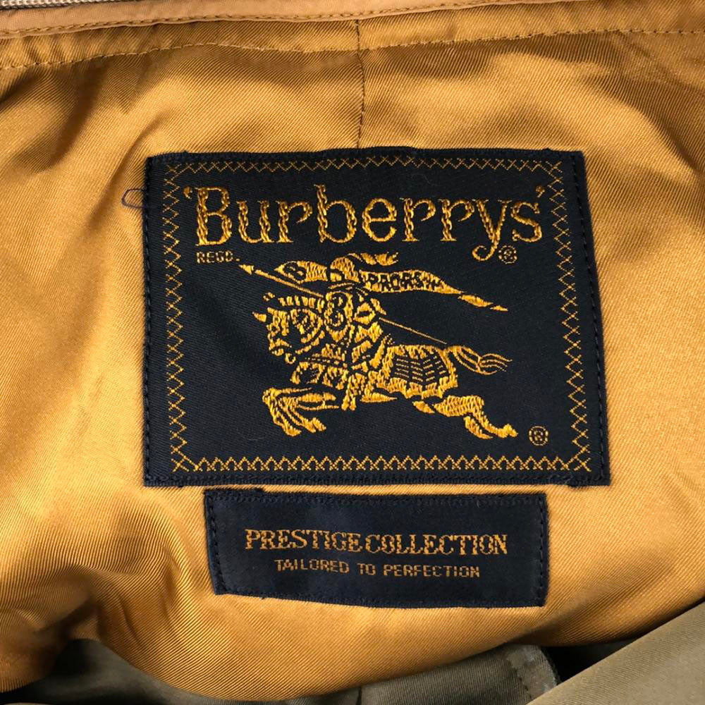 Burberrys バーバリーズ 90s シルク混 オールド ステンカラーコート 94-175-6 ベージュ系 ブランケットライナー付 裏チェック柄 メンズ