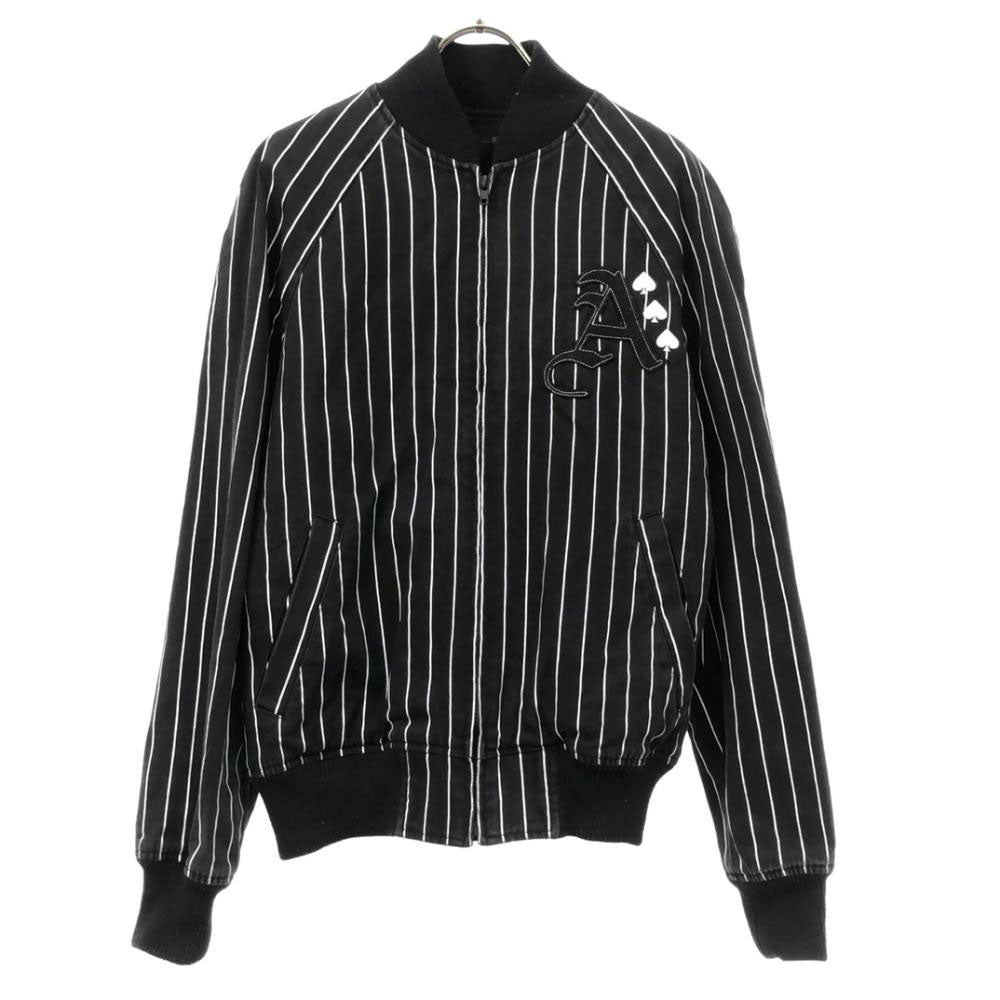 STARTER スターター ATOMOS ストライブ 刺繍 リバーシブル スタジャン S ブラック アトモス メンズ