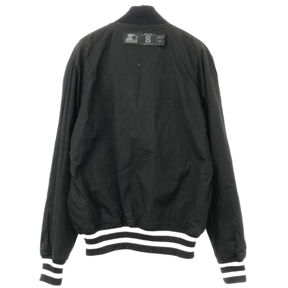 STARTER スターター ATOMOS ストライブ 刺繍 リバーシブル スタジャン S ブラック アトモス メンズ