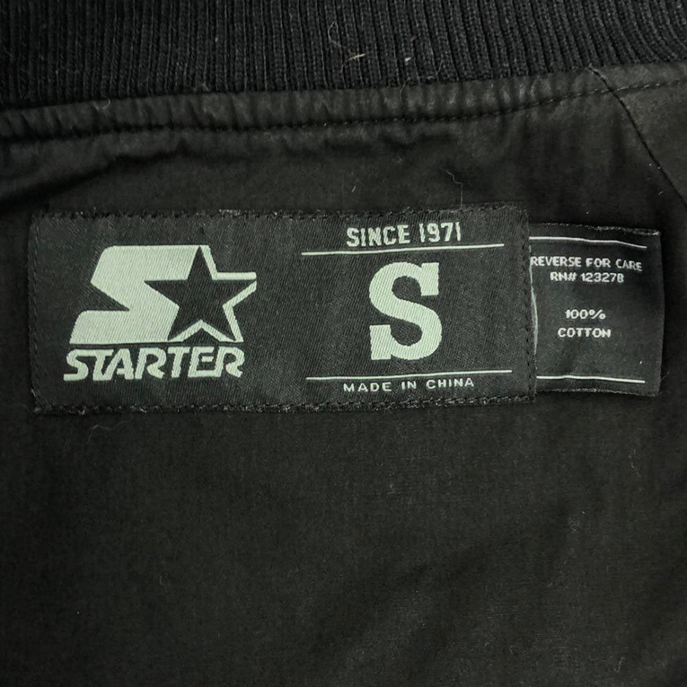 STARTER スターター ATOMOS ストライブ 刺繍 リバーシブル スタジャン S ブラック アトモス メンズ