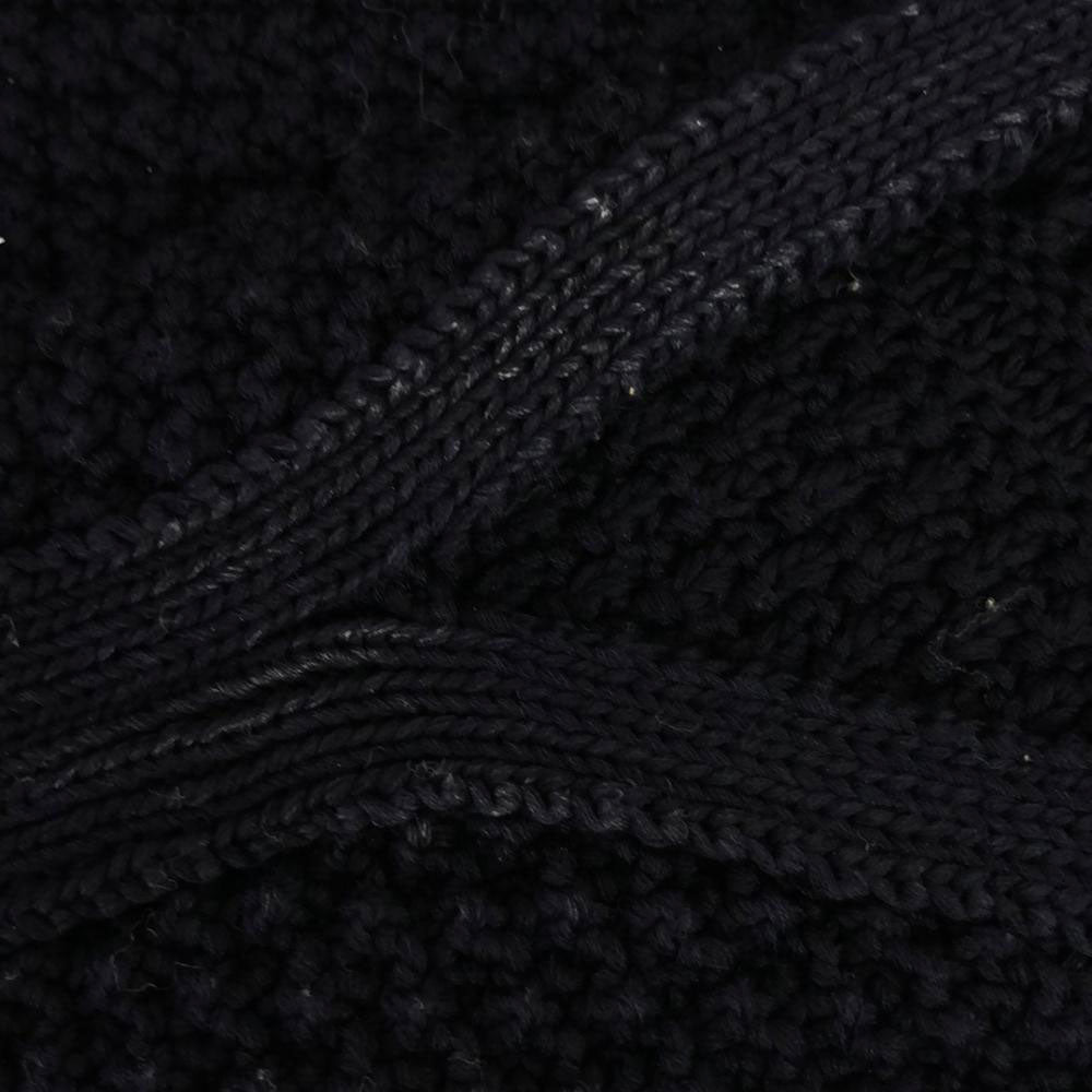 ebure エブール ミックスパターン コットン ニットベスト ネイビー シアーニットベスト レディース