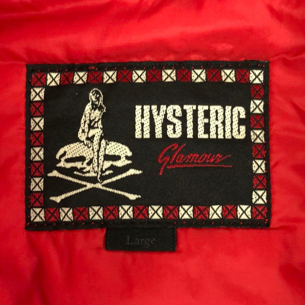 HYSTERIC GLAMOUR ヒステリックグラマー 日本製 0243AH12 ロゴ刺繍 中綿ジャケット L レッド メンズ