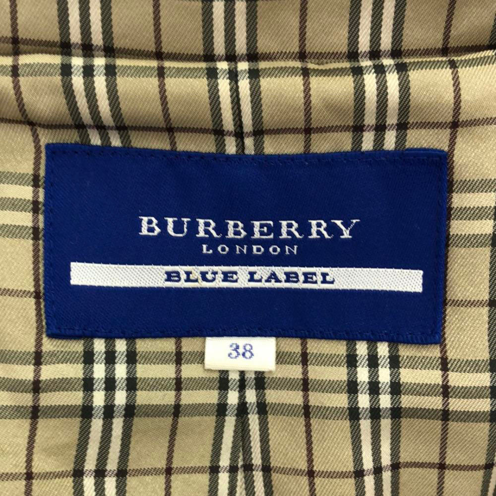 バーバリーロンドンブルーレーベル 三陽商会 ウールブレンド ダッフルコート 38 オレンジ 裏チェック レディース