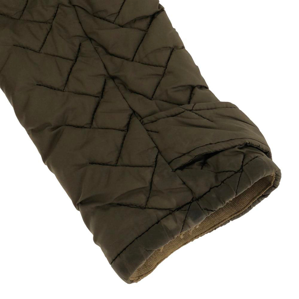 mizuiro ind ミズイロインド フーデッド キルティングコート M カーキグリーン レディース