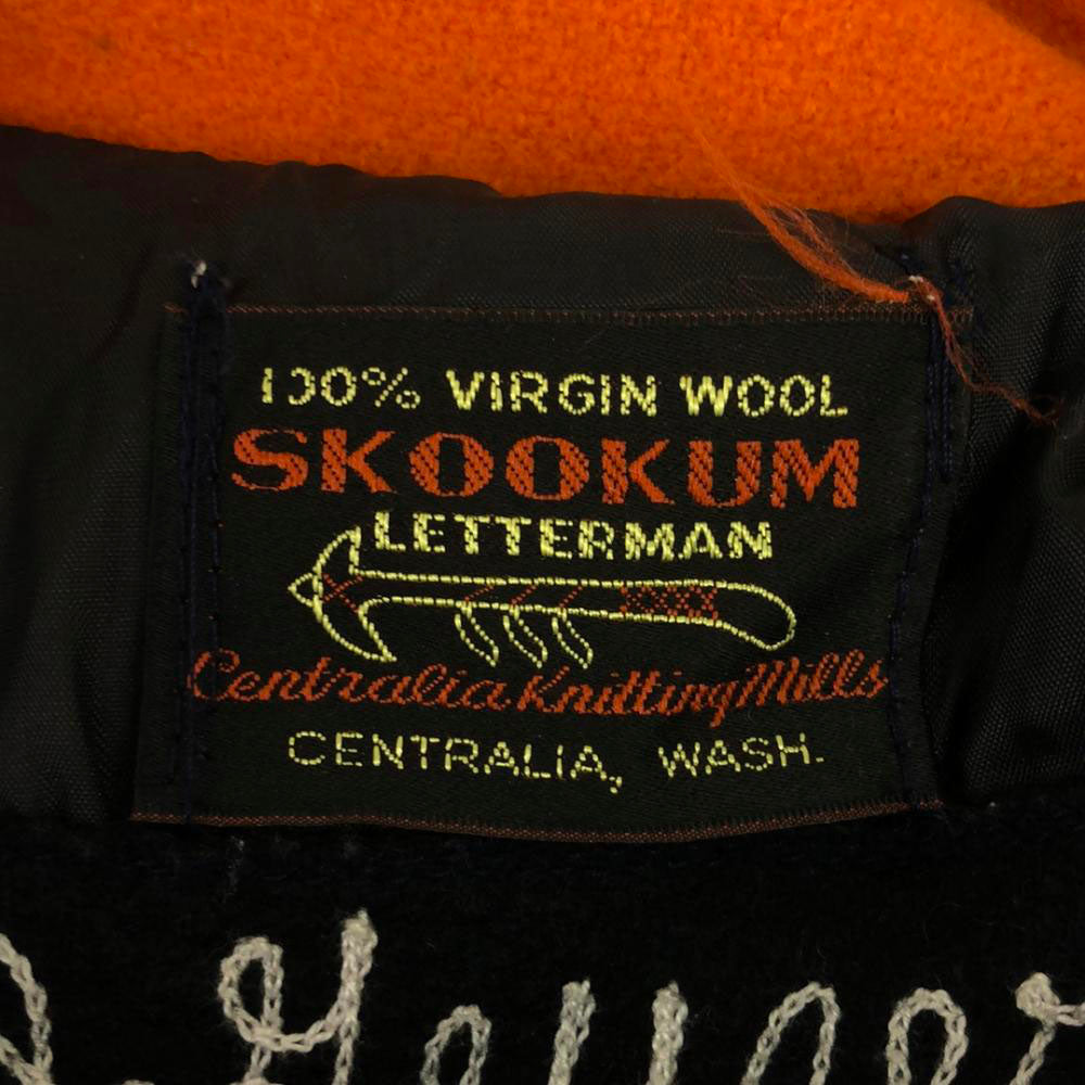 SKOOKUM スクーカム 刺繍 フード付き スタジャン ブラック セーラーカラー レディース