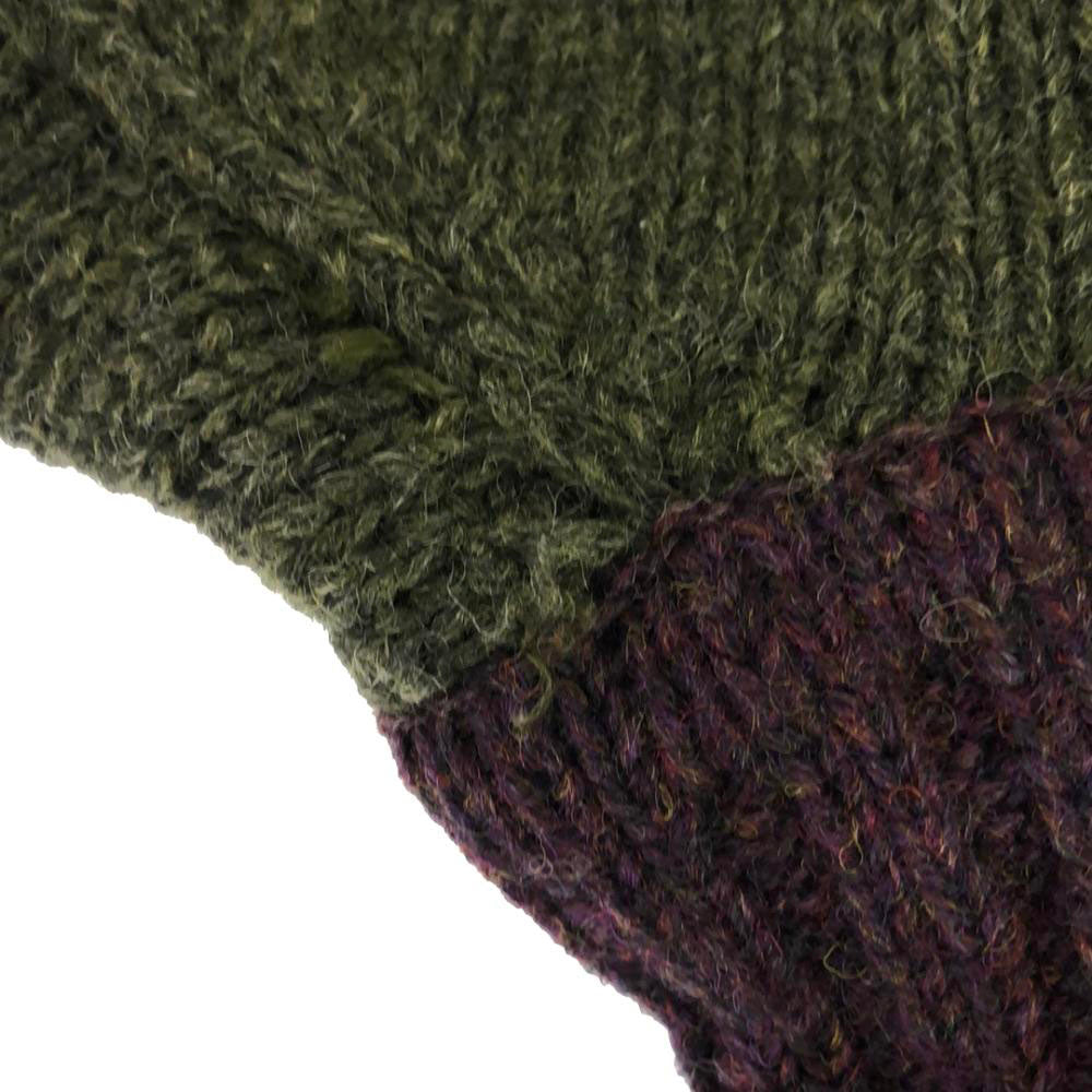 GAP ギャップ 90s ウール オールド 衿付き ニットカーディガン M グリーン×パープル レディース