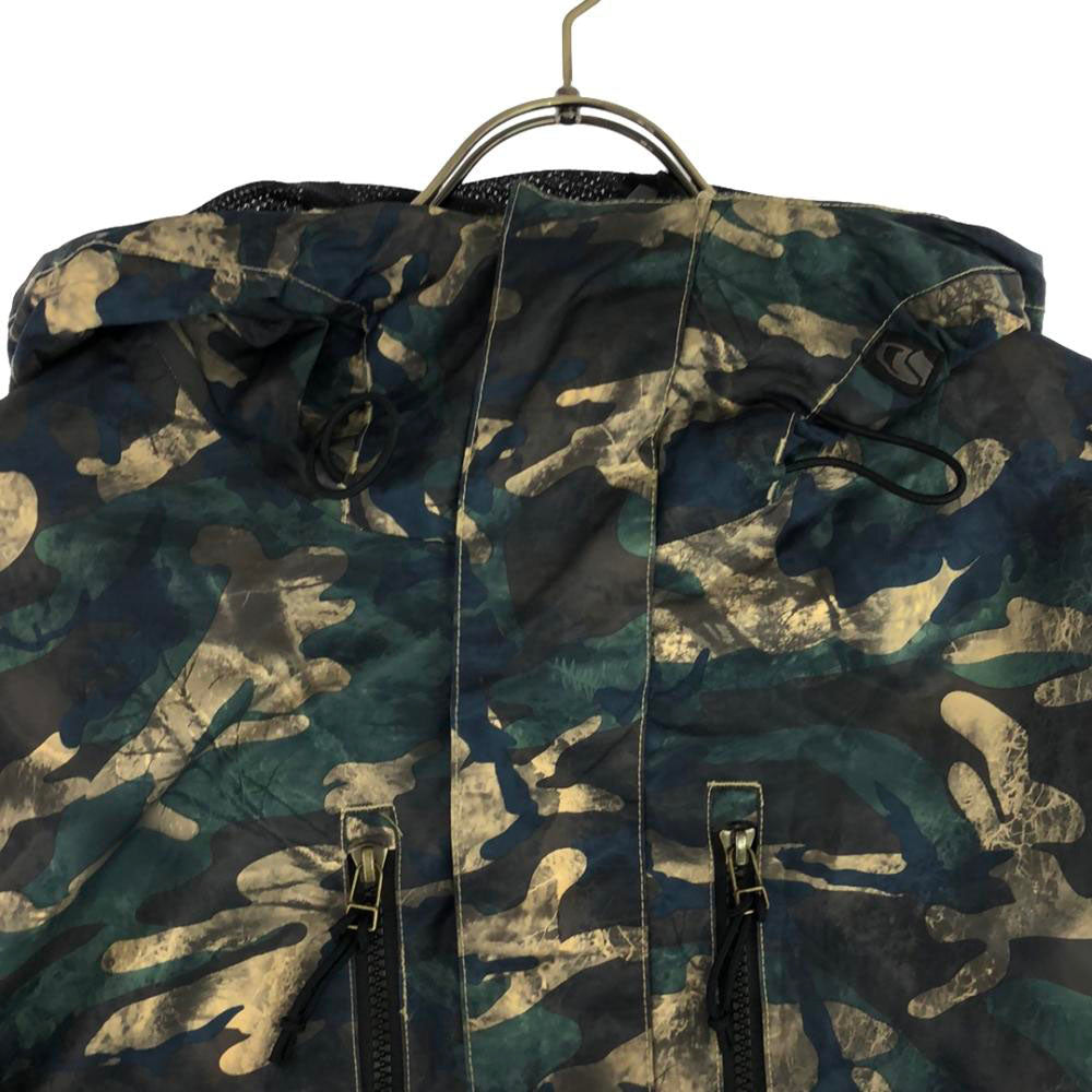 ボンファイア スノーボード 総柄 ワッペン ジャケット L グリーン系 裏メッシュ メンズ