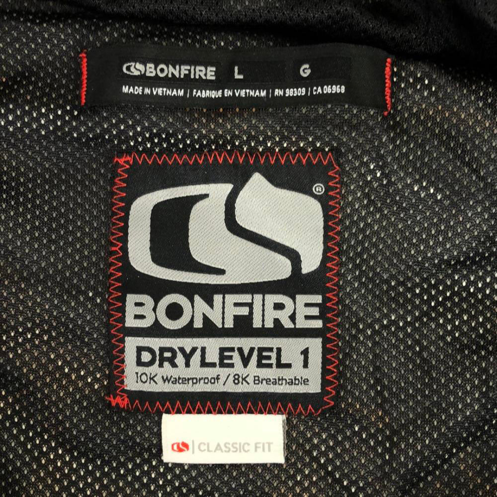 ボンファイア スノーボード 総柄 ワッペン ジャケット L グリーン系 裏メッシュ メンズ