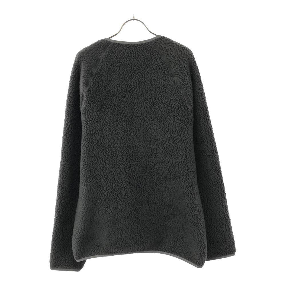 MOUNTAIN EQUIPMENT マウンテンイクイップメント ロゴワッペン ノーカラー Vネック ボアジャケット L グレー POLPRTEC メンズ