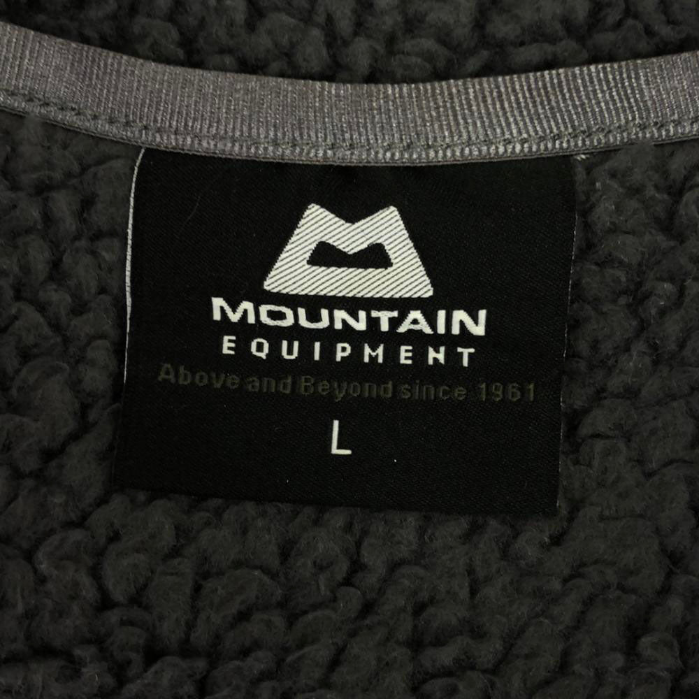 MOUNTAIN EQUIPMENT マウンテンイクイップメント ロゴワッペン ノーカラー Vネック ボアジャケット L グレー POLPRTEC メンズ