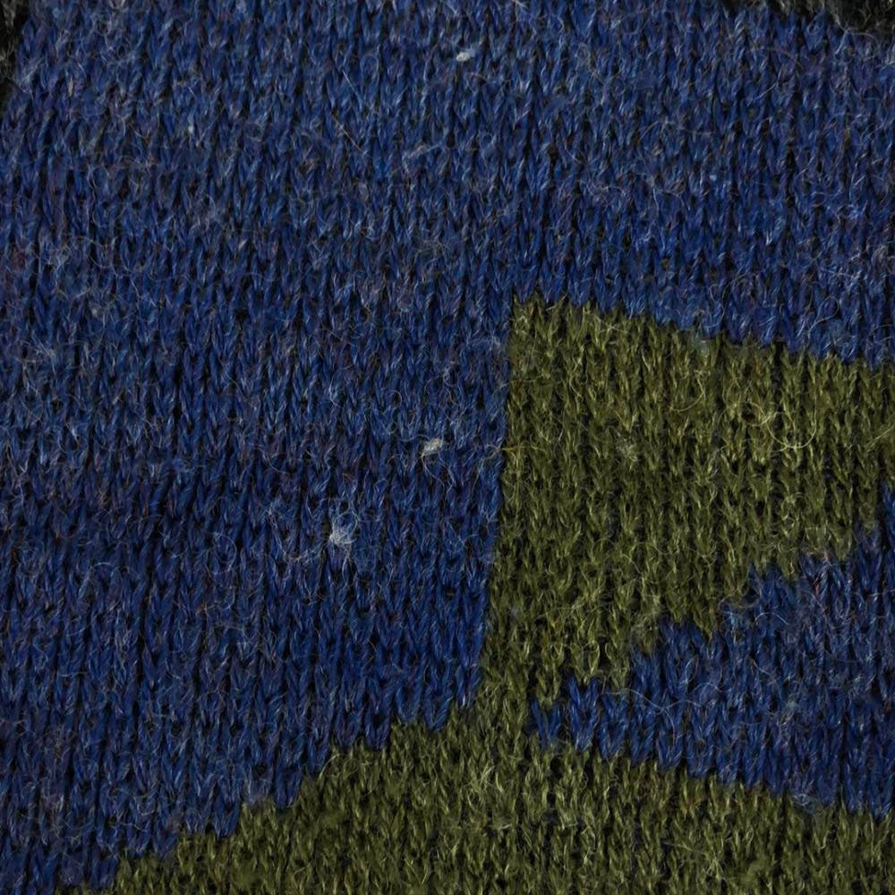 N.A.P 80s 90s オールド ワッペン 幾何学柄 長袖 ニット 56/58 ブラック系 セーター メンズ