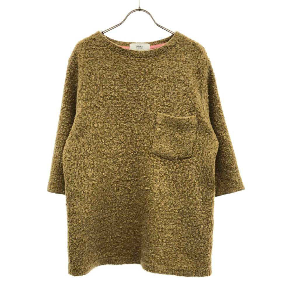 niche. ニッチ 日本製 7分袖 ニット ブラウン系 セーター レディース