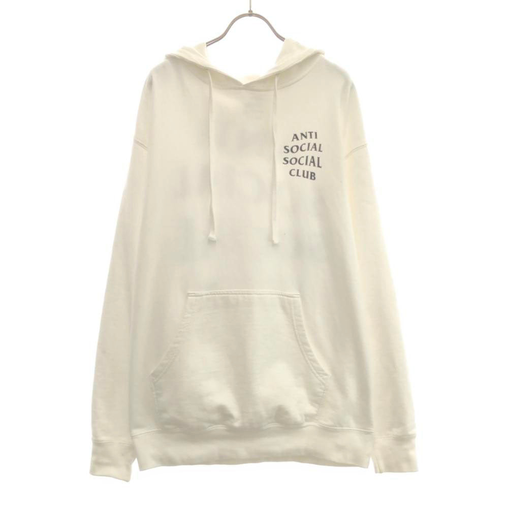 ANTI SOCIAL SOCIAL CLUB アンチソーシャルソーシャルクラブ ロゴプリント 長袖 スウェットパーカー ホワイト トレーナー メンズ